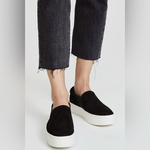 VINCE Women's Warren Slip-on Platform Black
Suede Sneakers Size 8M - Picture 2 of 11